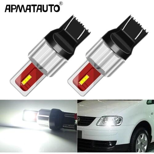 2Pcs White Canbus 7443 T20 LED Bulbs For Volkswagen VW CADDY 4 MK4 IV Furgonato Variant LED Day DRL Daytime Running Light