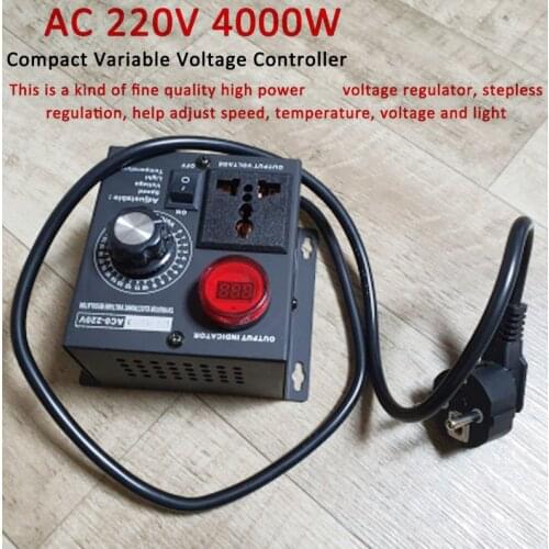 4000W High Power Silicon Electronics Voltage Regulator Machinery Electric Variable Speed Controller AC 0V-220V