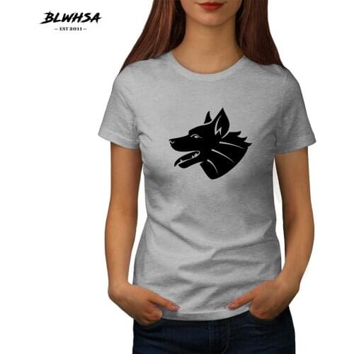 BLWHSA Summer Dog Printing T Shirt Women Fashion Short Sleeve Cool T-Shirts Dog Animal Printed Women Hip Hop Clothing