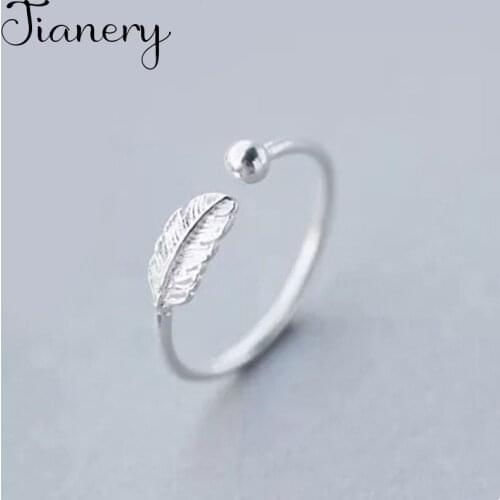 Hot Sale Bohemian New Charming Feather Rings For Women Fashion Open Finger Rings Female Boho Jewelry 2021