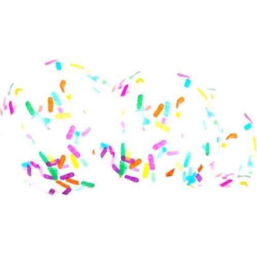 HOT-24Pcs Confetti Party Balloons Ice Cream Sprinkle Balloons with Rainbow Multicolor Confetti Balloon for Birthday Party