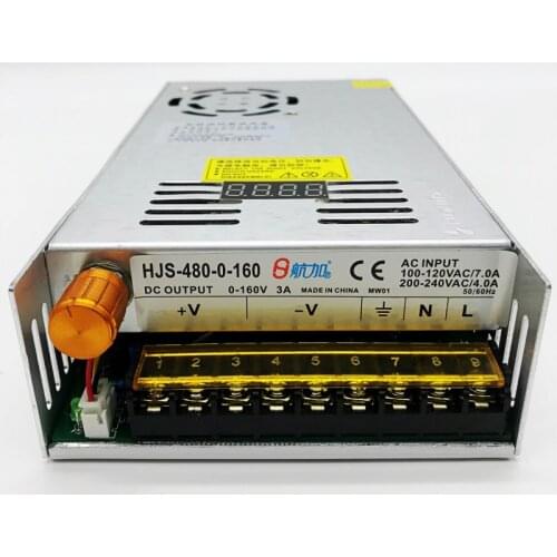 480W 3A 0-160V Adjustable Switching Power Supply HJS-480-0-160 DC voltage regulated SMPS with Digital Display 110/220VAC