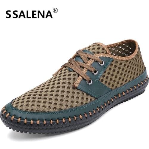 Autumn Spring Breathable Walking Shoes for Men Lace Up Mesh Outdoor Sports Shoes Quick Drying Flat Sneakers Walking Shoe B629