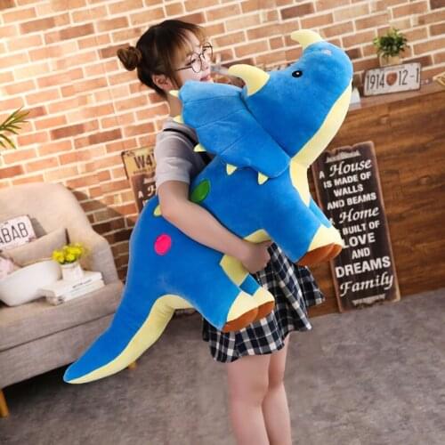 25-100cm Kawaii Anime Plush Soft Triceratops Stegosaurus Plush Toy Dinosaur Doll Stuffed Toy Kids Dinosaurs Toy Birthday Gifts