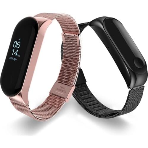 Metal Bracelet for Xiaomi Mi Band 3 4 5 Stainless Steel Strap for Miband 3 4 5 Wristband Watchband Sports Watch Replacement