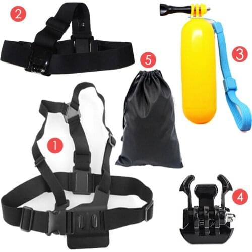 GloryStar Sports Action Cameras Accessories Kit Head Strap Chest Strap Floaty Bobber Mount for Gopro Xiaomi YI SJCAM SJ Osmo