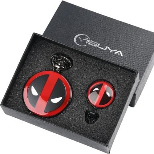 Pocket Watch Set American Anime Theme Steampunk Quartz Watches Ladies White Dial Alloy Pendant Chain Best Original Mens Gifts