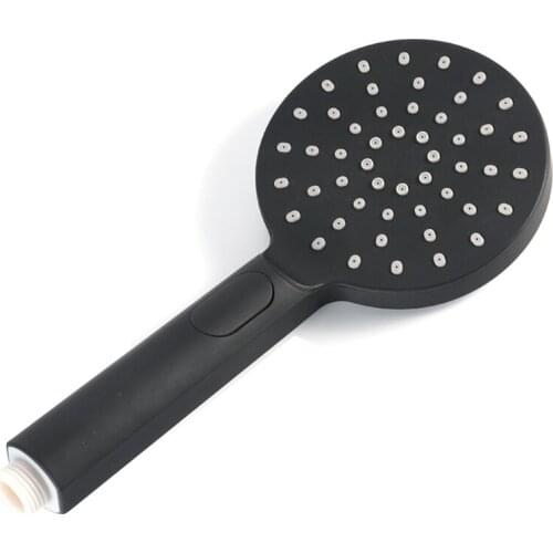 LBER Black Hand Held Shower Head Wall Mounted Shower Bathroom Household Round ABS Shower Head 3 Function