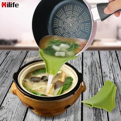 Liquid Flow Nozzle Soup Funnel Tools Cookware Edge Deflector Silicone Practical Pans Leakproof Tools
