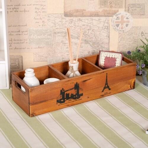 Desktop Wooden Storage Box Jewelry Cosmetic Sundries Organizer Home Office Stationery Pen Remote Control Phone Holder Container