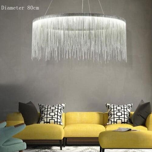 Modern Chain Chandelier Nordic CreativePostmodern Style Living Room Bedroom Dining room Modern Art Tassel Chain Light Fixtures