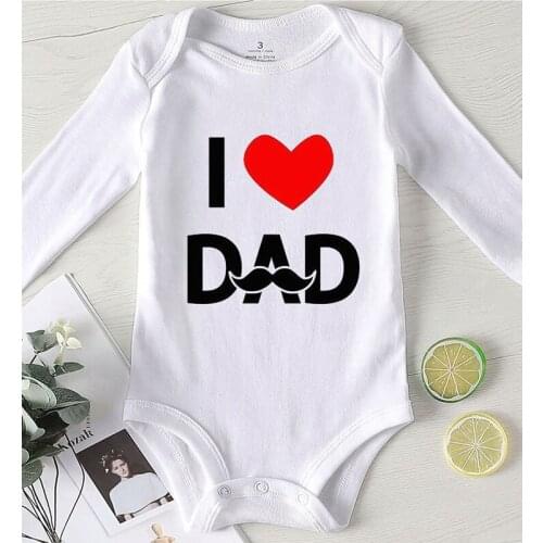 Clothing for Babies Boy Infant Outfit Toddler Romper Winter Newborn Baby Girl Clothes I Love Dad Print Children Jumpsuits