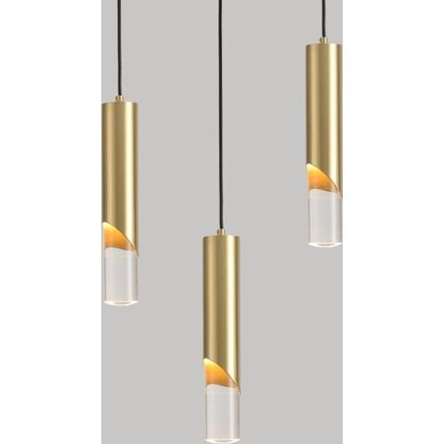 Nordic Simple Style Pendent Lamp Modern Hanging Lamp for Living Room Dining Room Bedroom Study Room Gold Metal LED Pendent Light