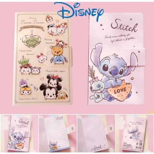 Disney Mickey Stitch Portable Student Notebook Cartoon DIY Mini Notebook Diary Pocket Notepad Can Tear Up The Post-it Note Gift