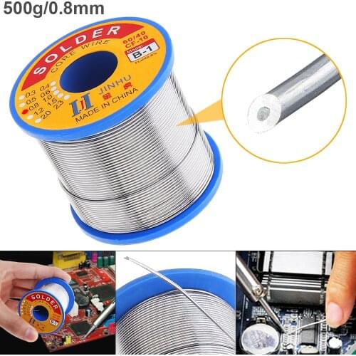 60/40 B-1 500g 0.8mm No-clean Rosin Core Solder Wire with 2.0%Flux and Low Melting Point for Electric Soldering Iron