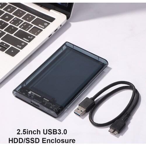 6TB 6GMbps Transparent USB3.0 to USB3.0 Micro-B Mobile Hard Disk Case for 2.5 inch SATA Solid State Drive Box SSD HDD External