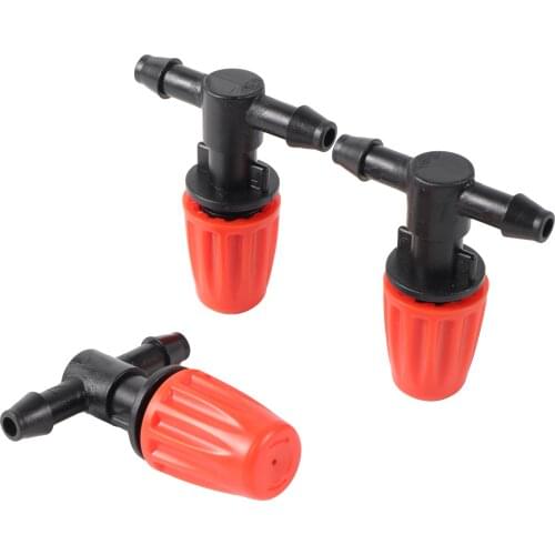 Adjustable Misting Nozzle with Tee Joint Garden Watering Irrigation Sprinkler 4/7mm Hose Connection Port Cooling Sprayer 5Pcs