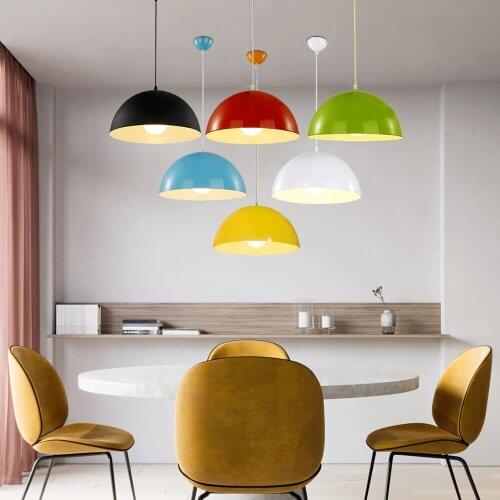 Modern art deco coloerful pendant lights iron pastoral painted light E27 LED 220V pyramid lamp for bedroom kitchen study hotel