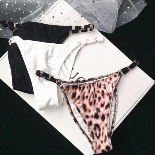 KASURE G-string Panties Cotton Womens Underwear Sexy Panties Female Underpants Thong Leopard Pantys Lingerie