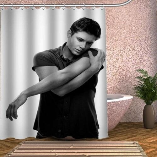 Jensen Ackles Shower Curtain Eco-friendly Modern Fabric polyester Custom Bath Curtains Home Decor Curtains