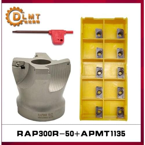 1PC RAP300R 50 Face Mill Head +10PCS APMT1135 H2 M2 VP15TF UE6020 DP5320 DP5420 Cutter head and milling insert set