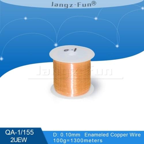 100Grams 1300meters Polyurethane Enameled Copper Wire Diameter 0.10MM Varnished Copper Wires QA-1/155 2UEW Transformer Jumper