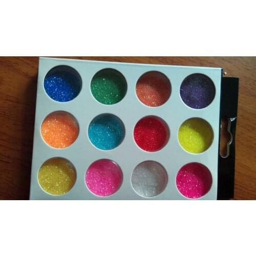 12Jars glitter powder nail art 12 Colors Holographic Cosmetic Festival Powder Sequins/Glitter Nail Art Glitter Dust Powder