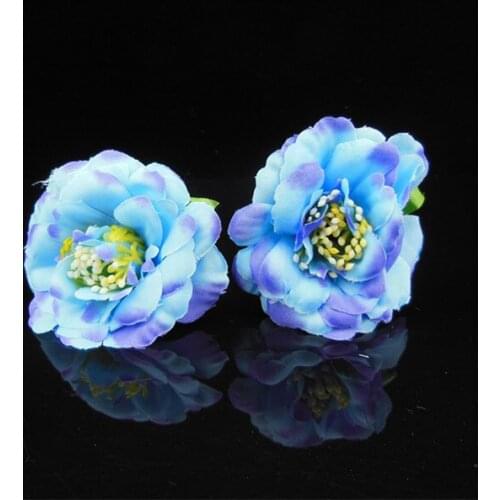 120 Pcs Fashion Blue Color Bridal Handmade Silky Flower Wedding Prom Girl Hair Pins Hair Accessory Hair Clips