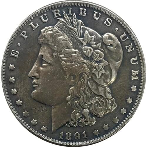 1891 United States Morgan 1 One Dollar Cupronickel Plated Silver Collectibles Copy Coin