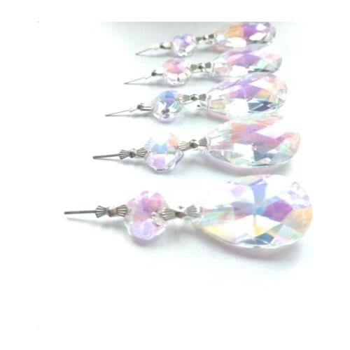 30pc AB 38mm Teardrop Chandelier Crystals Crystal Suncatcher