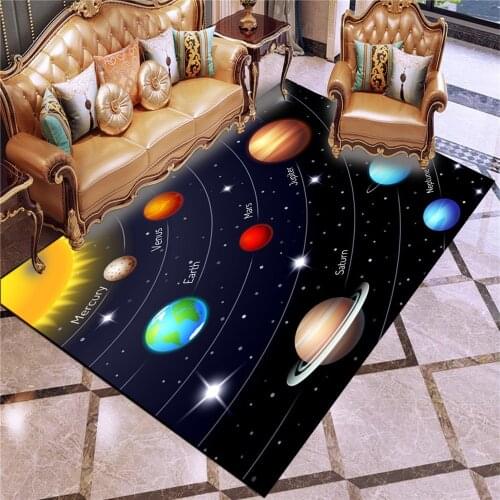 3D Printing Eight Planets Area Carpet Cartoon Rugs Universe Planet Large Carpet Kid Crawling Mat Room For Bedroom Floor Carpet