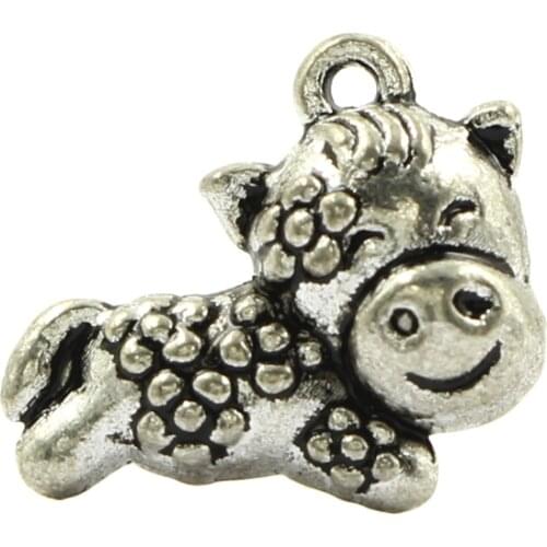 Running Flower Spot Cow Charms Pendant Tibetan Silver Metal Jewelry Findings Accessories For Making DIY Necklace Earring 6pcs