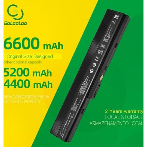 Golooloo 11.1V 6600mAh 6Cells Laptop Battery For Asus A31-K52 K52J K52DR K62 K62F K62JR K52JE K52JK K52JR K52N K52D K52DE K52F