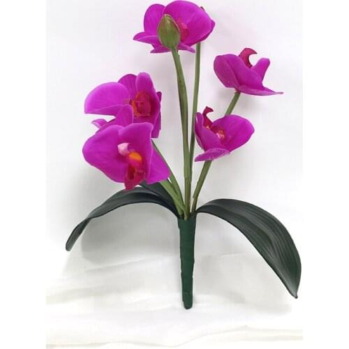 8heads Real touch phalaenopsis latex orchid artificial flower with PU leaf high-end fake flores home garden table decor 1bouquet