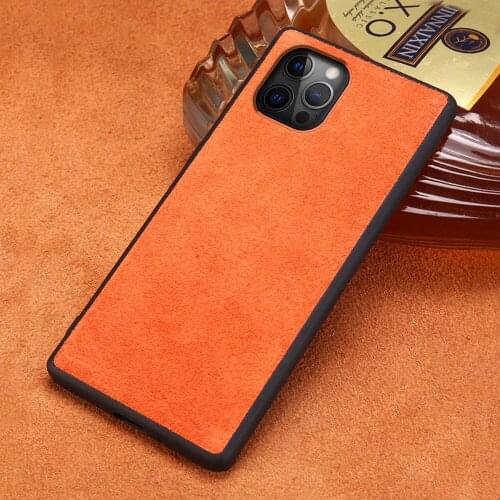Genuine Cow Suede Leather Cell Phone Cover Case for iPhone 12 Pro Max 12 Mini SE 2020 11 Pro Max X XS XR 5s 5 6 6s 7 Plus 8 Plus