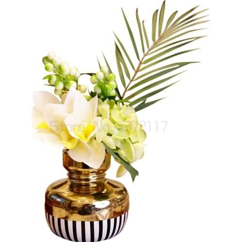 Tea table flower arrangement small bottle bedroom bedside vase ceramic Mini ornament dressing table decoration