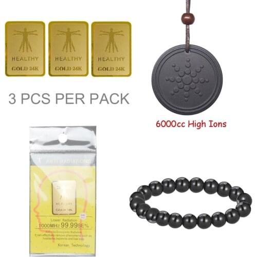 DanYee 10mm Agate Natural Stone Beads 6000cc High Ions Lave Charms Energy Pendant 24K Gold Phone Sticker