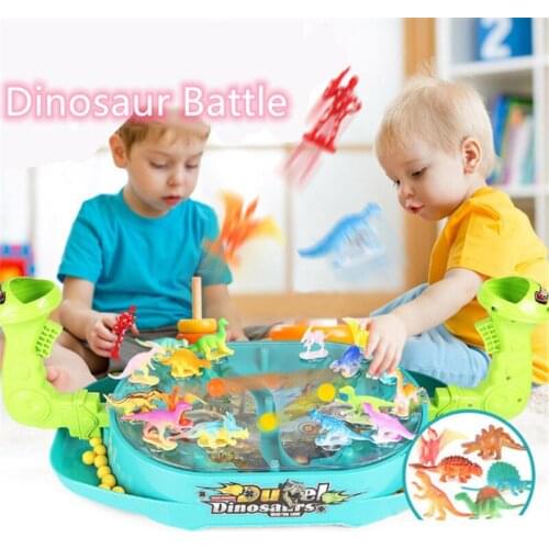 Kids Dinosaur Battle Puzzle Toys Desktop Board Games Catapult Marbles Parent Child Family Interaction Boys Gifts Dino Model