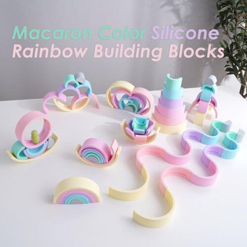 100% Food Safe Approve Silicone Toys Educational Building Block Puzzle Toys Baby teething toy Boy Girls Gift Childrens Products