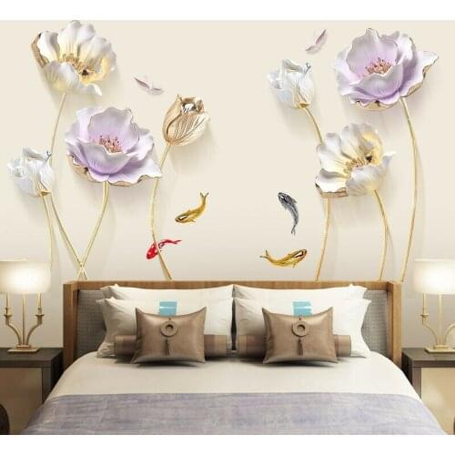 Chiese Wall Stickers Tulip Lily Floral Wall Tattoo Art Decal Home Decor all Room