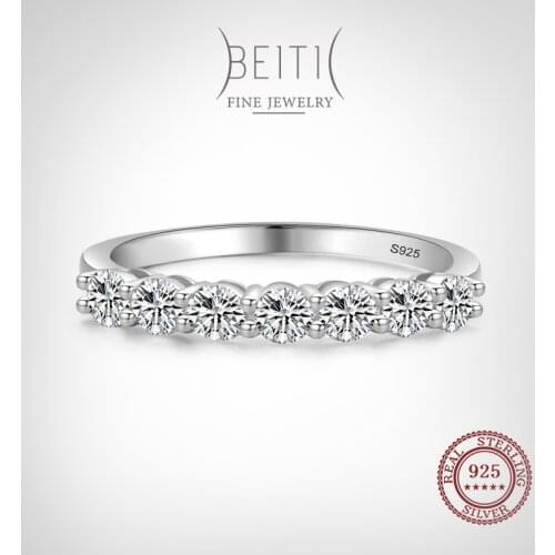 Beitil Sparkling Clear Zircon Fashion 925 Sterling Silver Finger Ring For Women Classic Luxury Wedding Accessories Jewelry GIFT