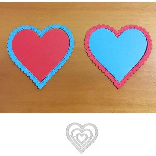 3Pcs Hearts Metal Cutting Dies Scrapbooking Stencil for Album Paper DIY Gift Card Decoration Embossing Dies New 2020