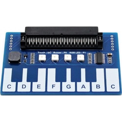 Mini Piano Module for micro:bit Touch Keys to Play Music with 4 RGB LED I2C interface Control Pins SPI GPIO Pin Plug and Play