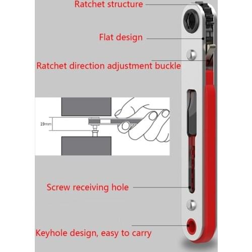 Mini Magnetic Screwdriver Ratchet Wrench Right Angle 1/4" Hex Shank for Narrow Space DIY Professional Hand Tools