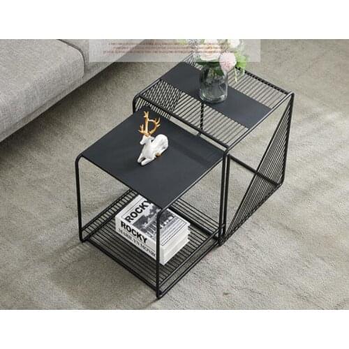 Minimalist iron edge table simple modern tea table Nordic sofa edge cabinet corner table creative small square table edge table