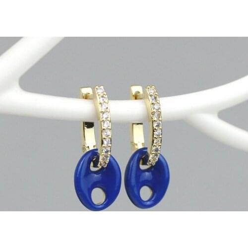 10pair/lot Fashion cz/enamel earring,cute shape enamel charm jewelry,new design women love earring cheap wholesale