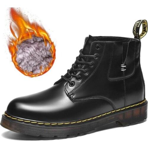 Hot Sale In Autumn And Winter Chelsea Mens Boots British Plus Velvet Warm Mens Boots Non-slip Wear-resistant Outdoor Flat Shoe