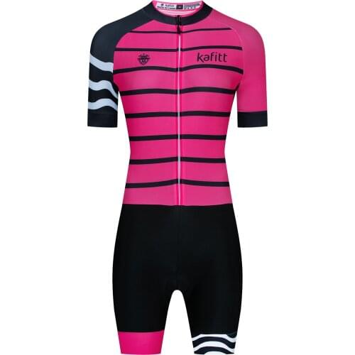 Cycl Kafitt Triathlon Team Set Women Cycling Jersey One Piece Jumpsuit Short Sleeve Macaquinho Ciclismo Feminino Set Gel Pad
