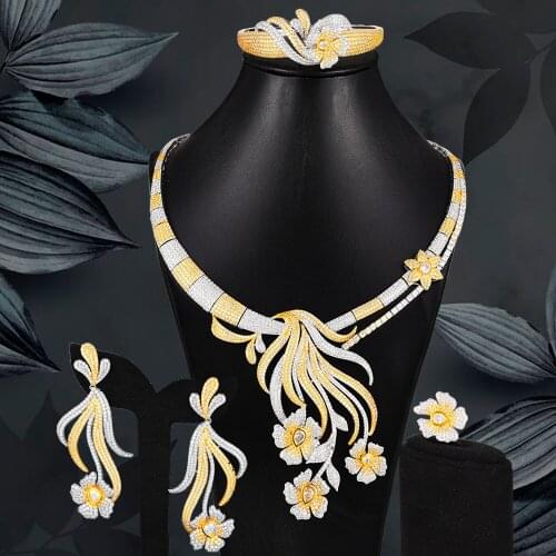 Blachette Parure Bijoux Femme Hot Bridal Wedding Engagement Noble Necklace Bracelet Earrings Ring Sets for Women Party Jewelry