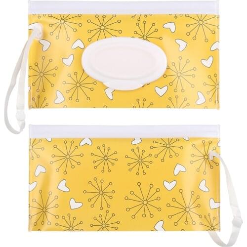 New Wipes Carrying Case Clutch Clean Wet Wipes Bag Cosmetic Pouch Easy-Carry Snap-Strap Tissue Box Baby Stroller Accessories